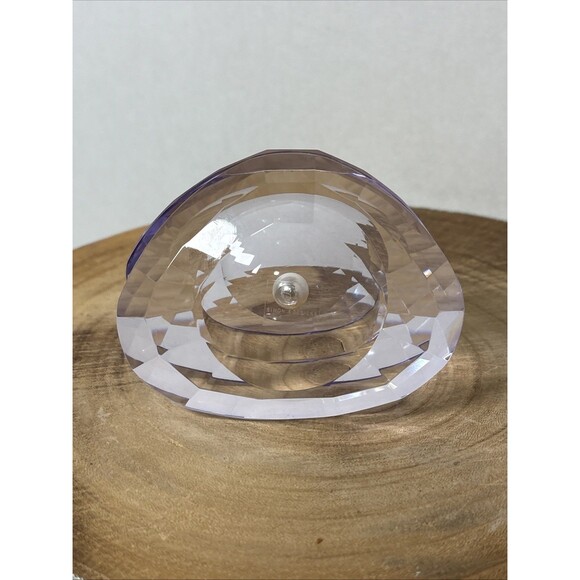 Simon Designs Purple Lavender Lilac Crystal Clam Oyster Shell Pearl Paperweight - Picture 5 of 9